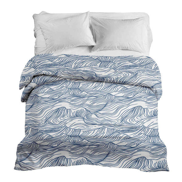 Coperta terapeutica originale - Rivestimento in cotone onde in blu