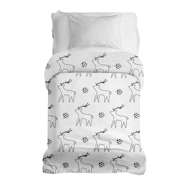 Coperta terapeutica originale - Rivestimento in cotone bianco con cervo