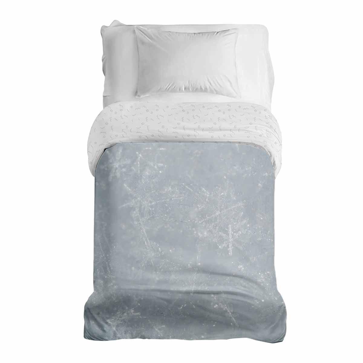 Coperta terapeutica originale - Rivestimento in cotone grigio con fiocchi di neve
