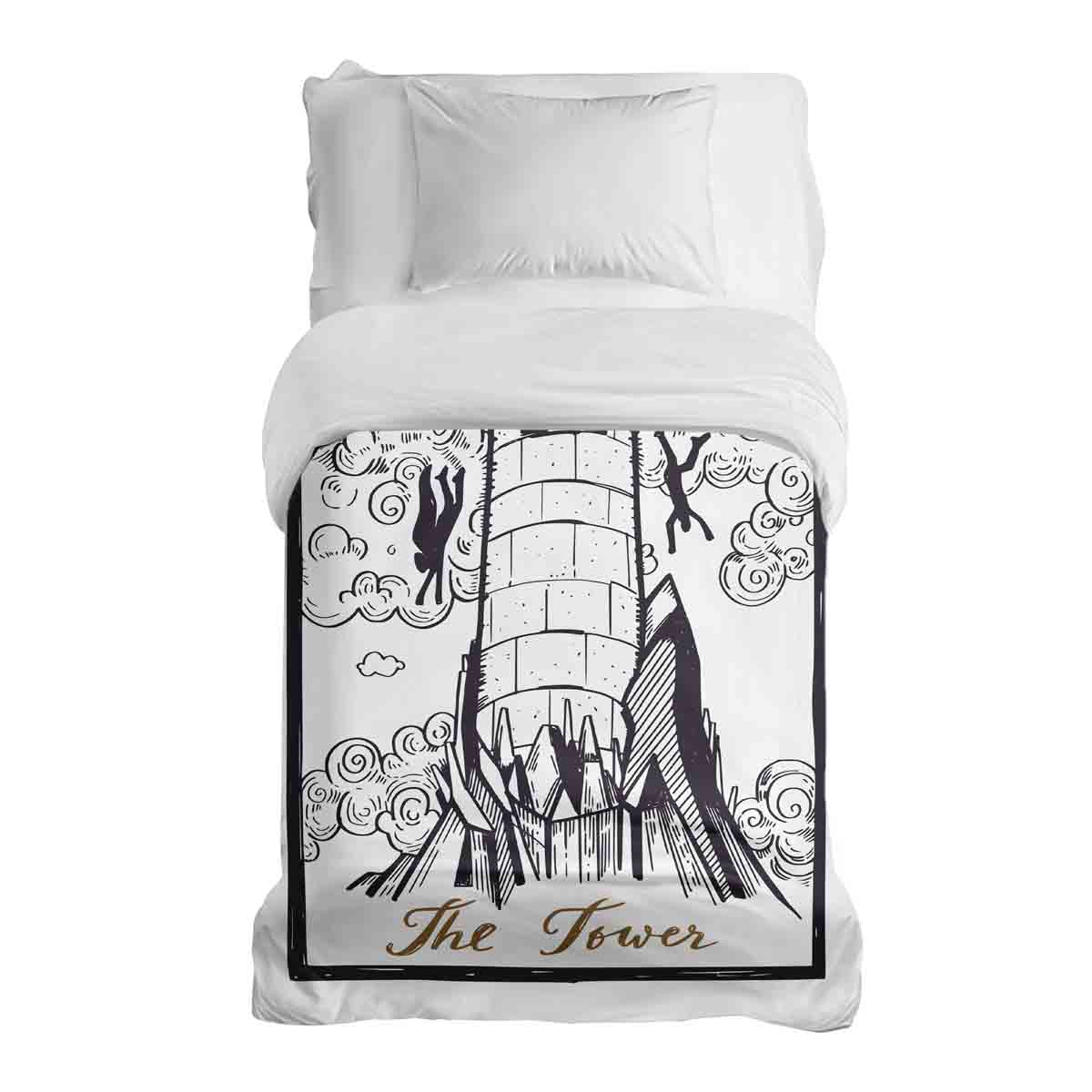 Coperta terapeutica originale - Rivestimento in cotone bianco con torre