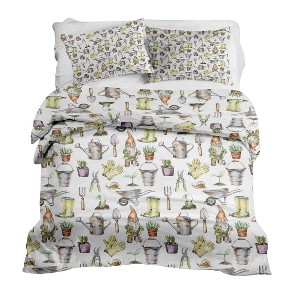 Set di biancheria da letto con coperte terapeutiche bianco giardinaggio