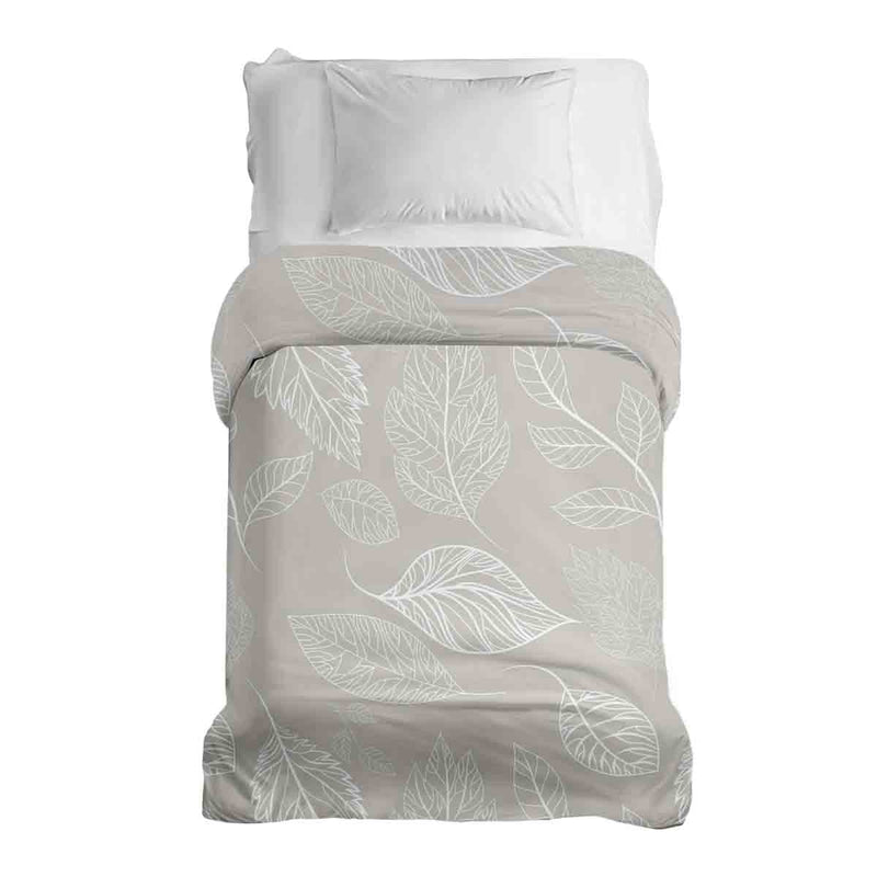 Coperta terapeutica originale - Rivestimento in cotone beige con foglie chiare