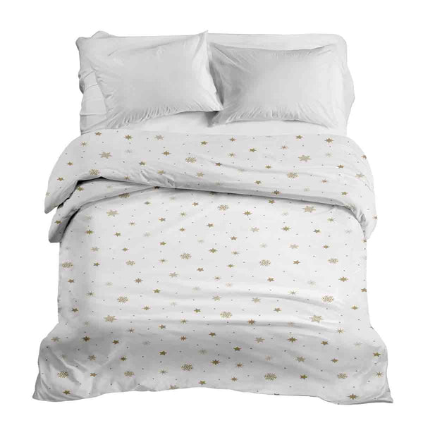 Coperta terapeutica originale - Rivestimento in cotone bianco con stelle dorate