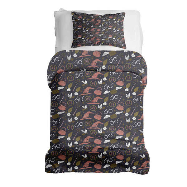 Set di biancheria da letto con coperta terapeutica nero magia