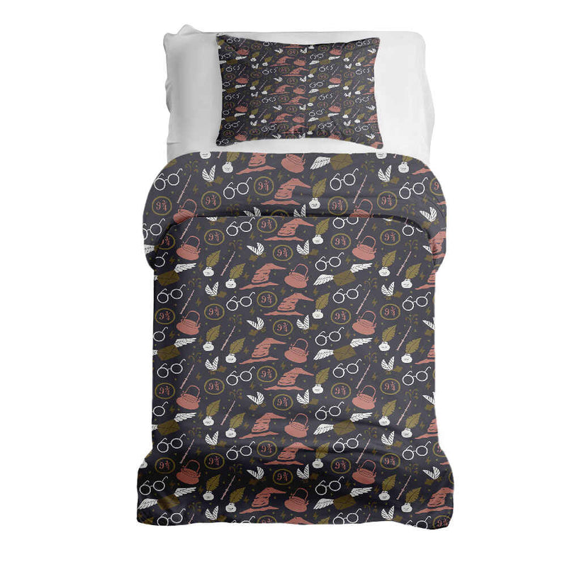 Set di biancheria da letto con coperta terapeutica nero magia