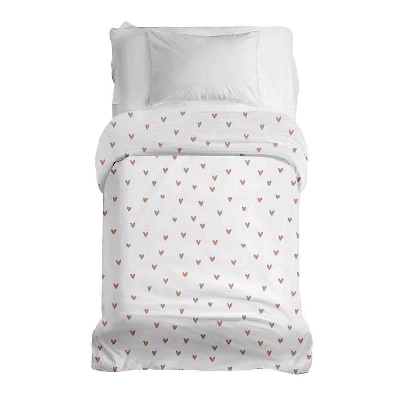 Coperta terapeutica originale - Rivestimento in cotone bianco con cuoricini