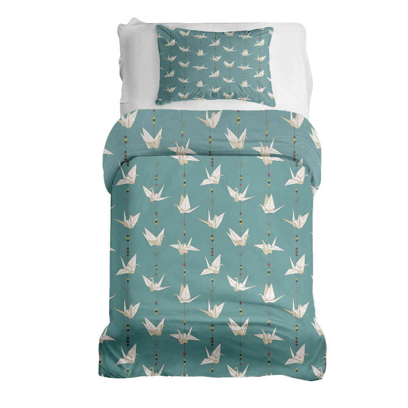 Set biancheria da letto con coperta terapeutica Origami Cigno