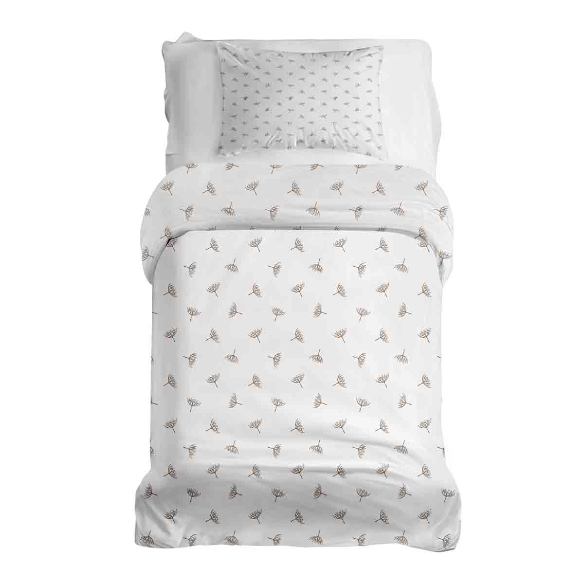 Set di biancheria da letto con coperte terapeutiche bianco con piccoli rametti di vischio