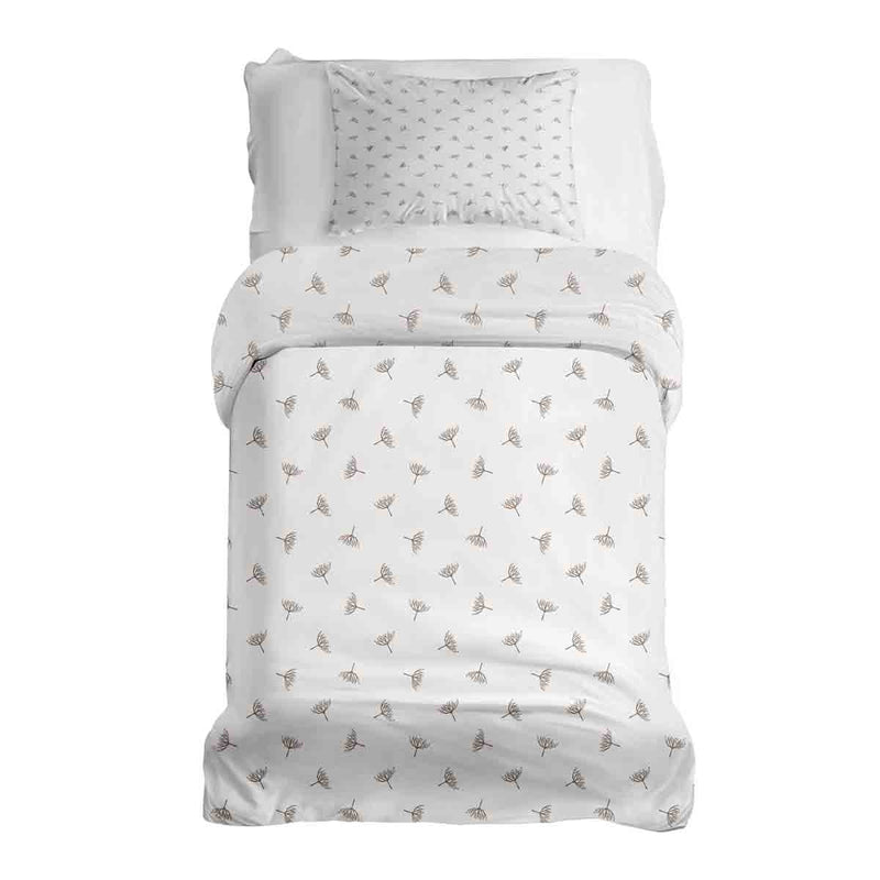 Set di biancheria da letto con coperte terapeutiche bianco con piccoli rametti di vischio