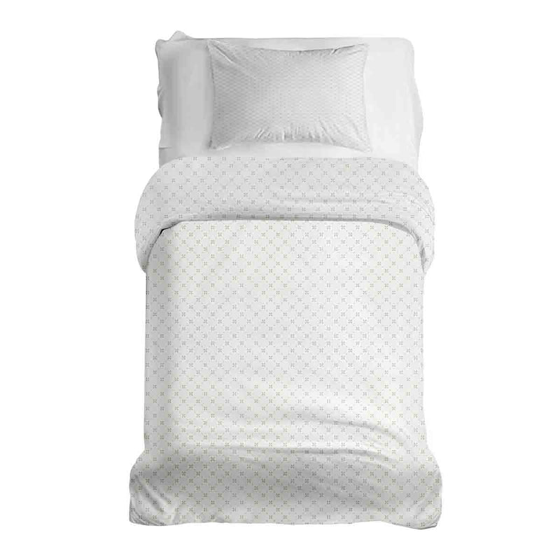 Set di biancheria da letto con coperta terapeutica bianca con motivo floreale