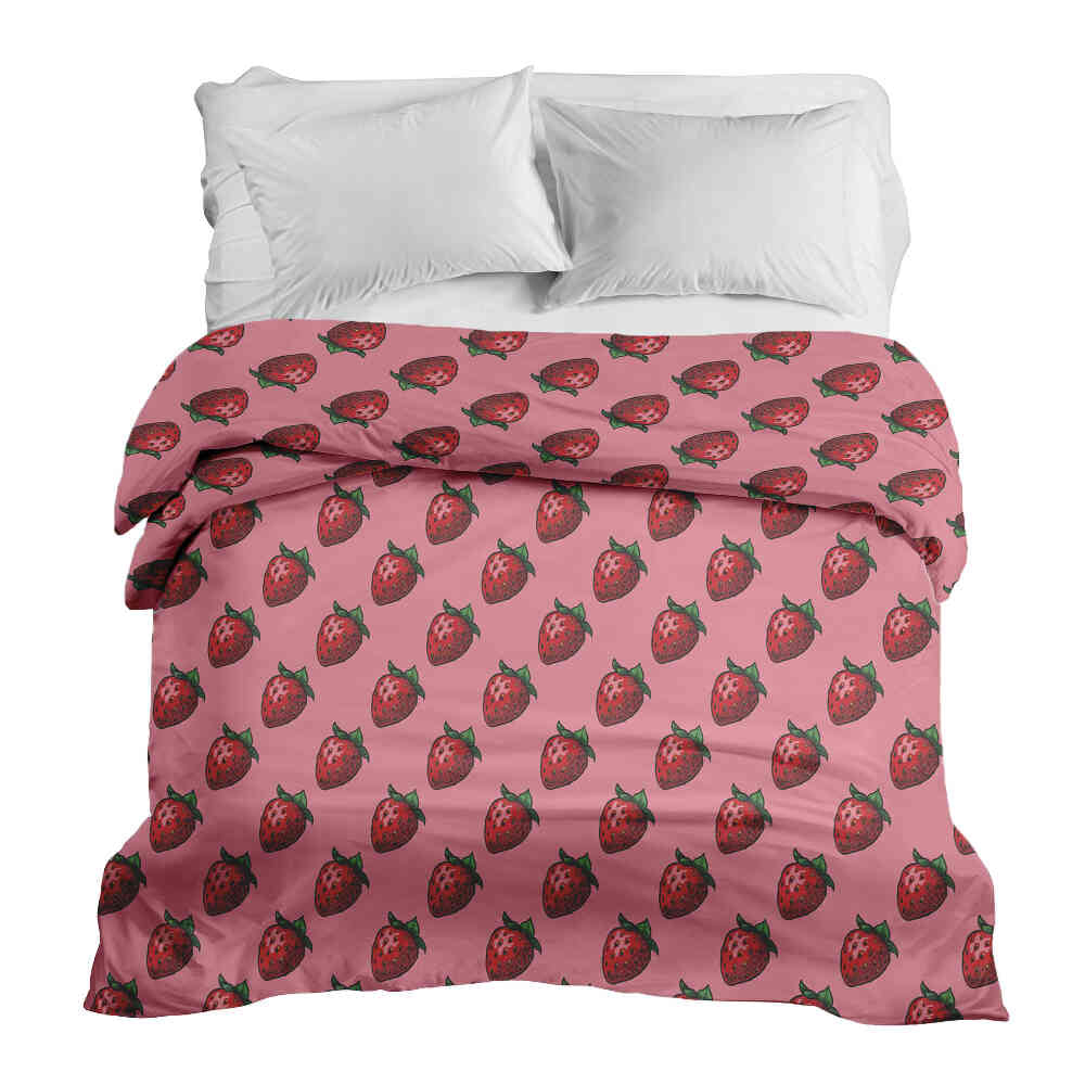 Coperta terapeutica originale - Rivestimento in cotone rosa con fragole