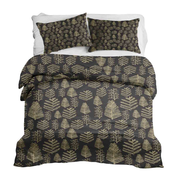 Set di biancheria da letto con coperta terapeutica e motivo boschivo