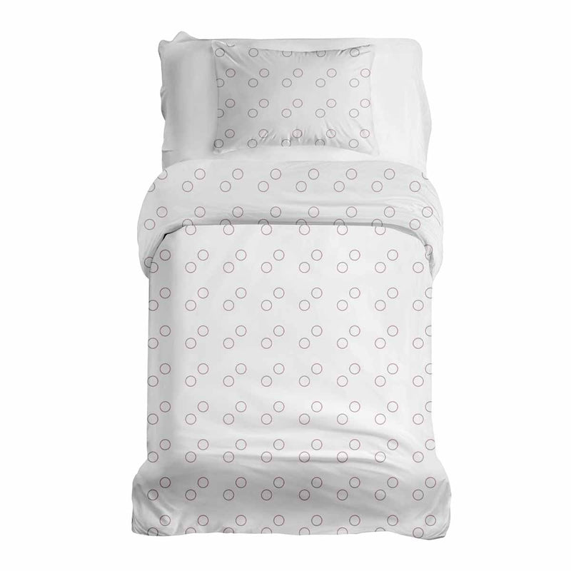Set di biancheria da letto con coperte terapeutiche bianco con cerchi