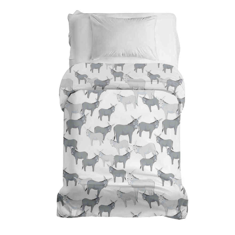 Coperta terapeutica originale - Rivestimento in cotone grigio con asini