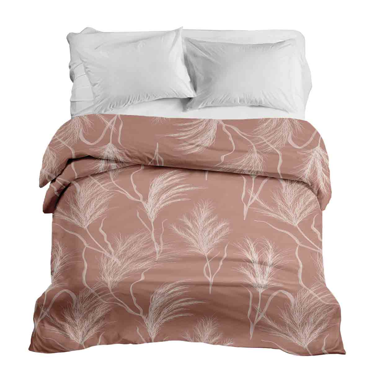 Coperta terapeutica originale - Rivestimento in cotone rosa antico con erba della Pampas