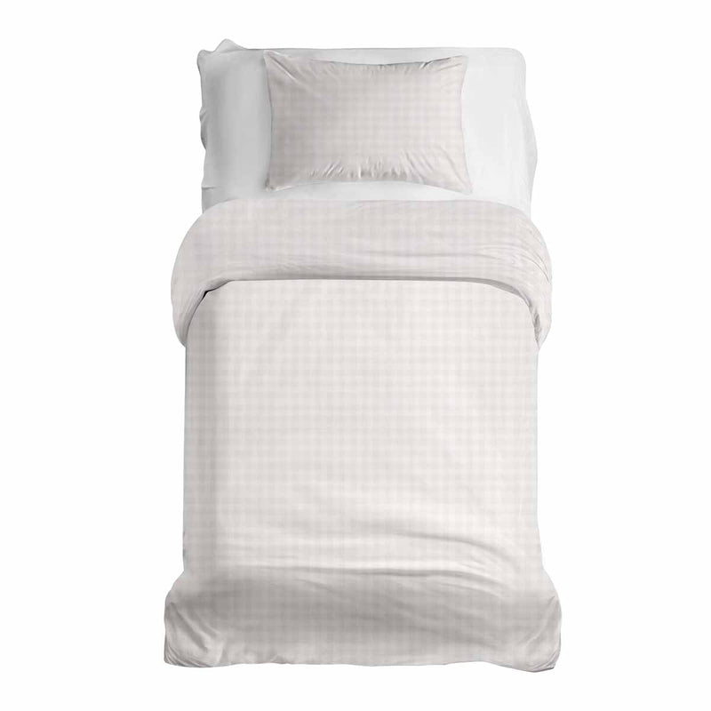 Set di biancheria da letto con coperta terapeutica a quadretti chiari