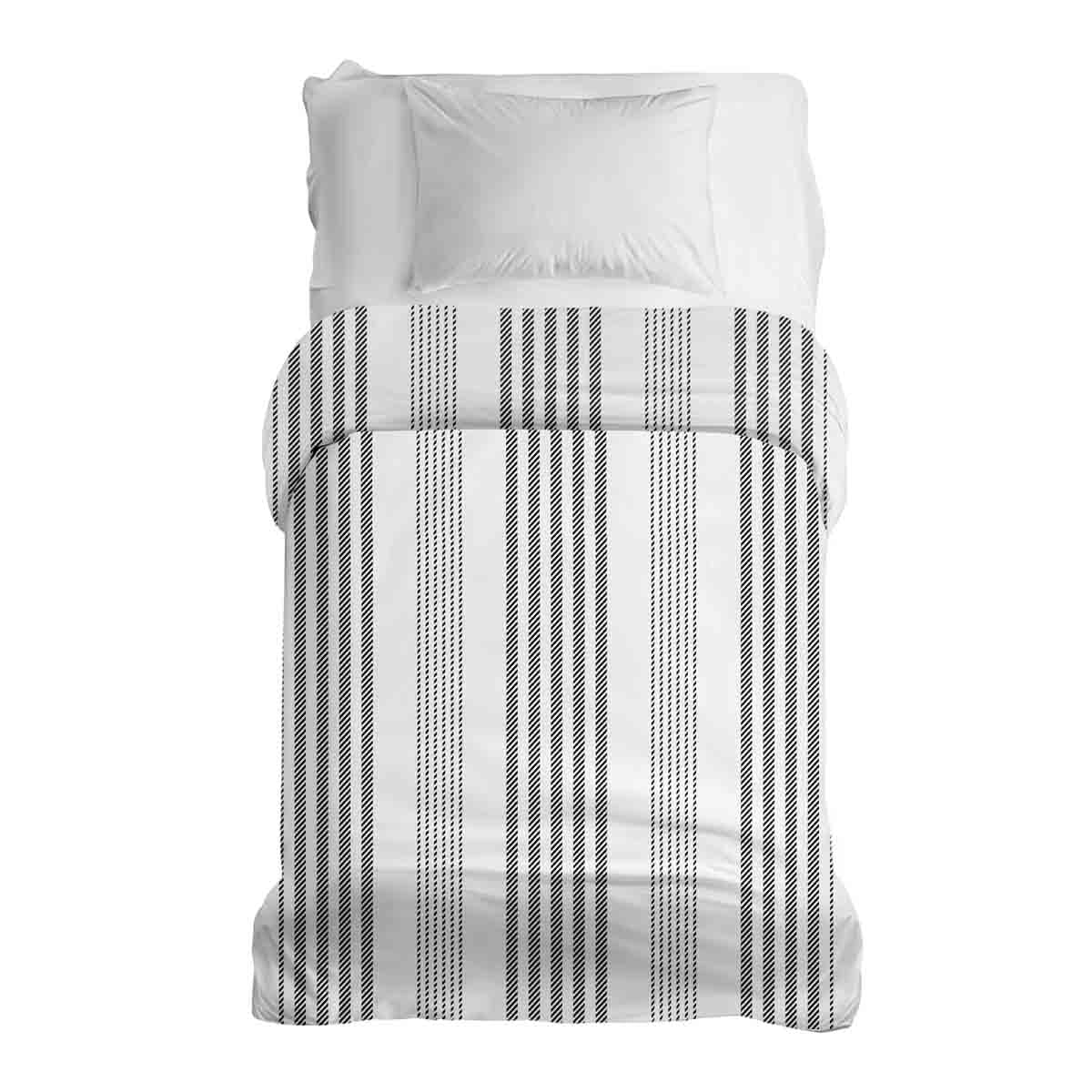 Coperta terapeutica originale - Rivestimento in cotone grigio con strisce spesse e sottili