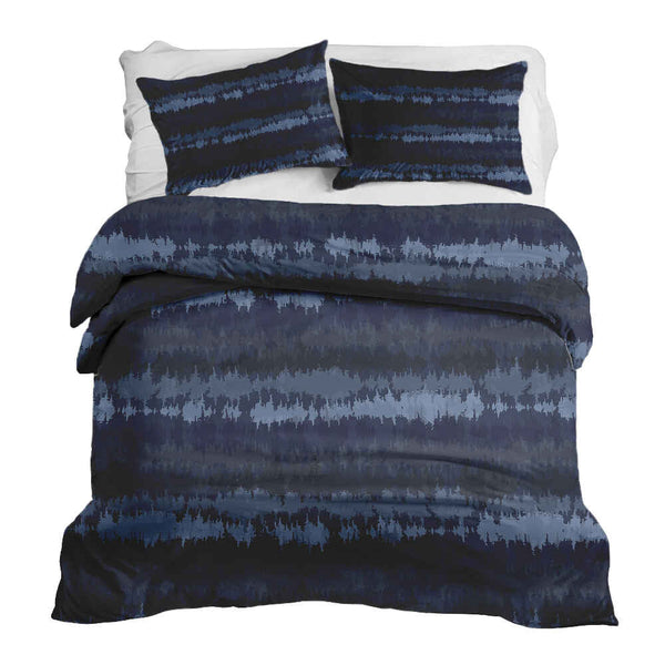 Set di biancheria da letto con coperte terapeutiche onde sonore blu