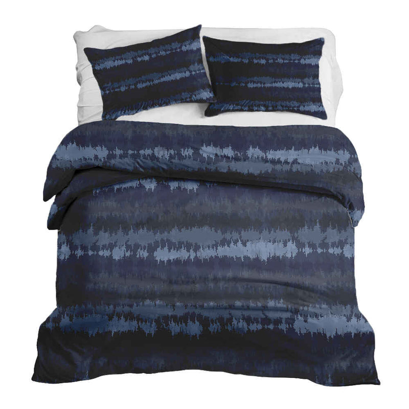 Set di biancheria da letto con coperte terapeutiche onde sonore blu