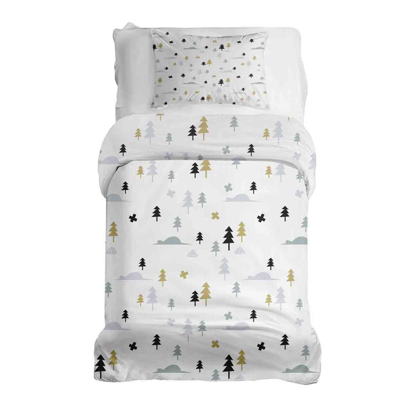 Set di biancheria da letto con coperta terapeutica Foresta grigia