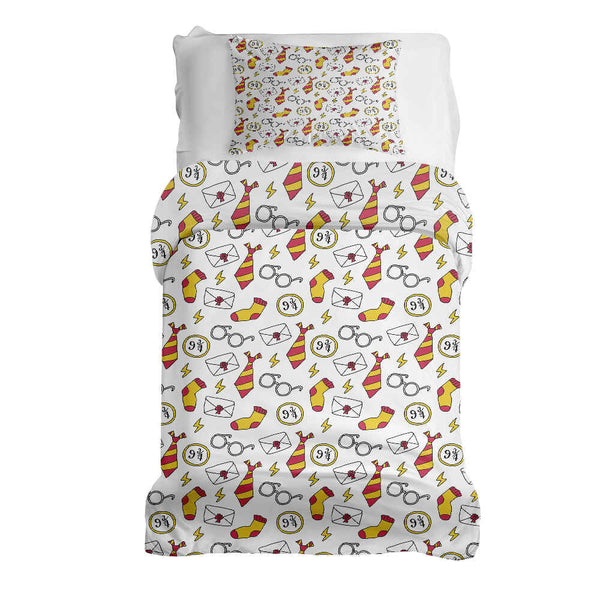 Set di biancheria da letto con coperta terapeutica bianca magia scuola