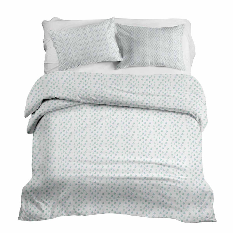 Set di biancheria da letto con coperte terapeutiche e gocce blu