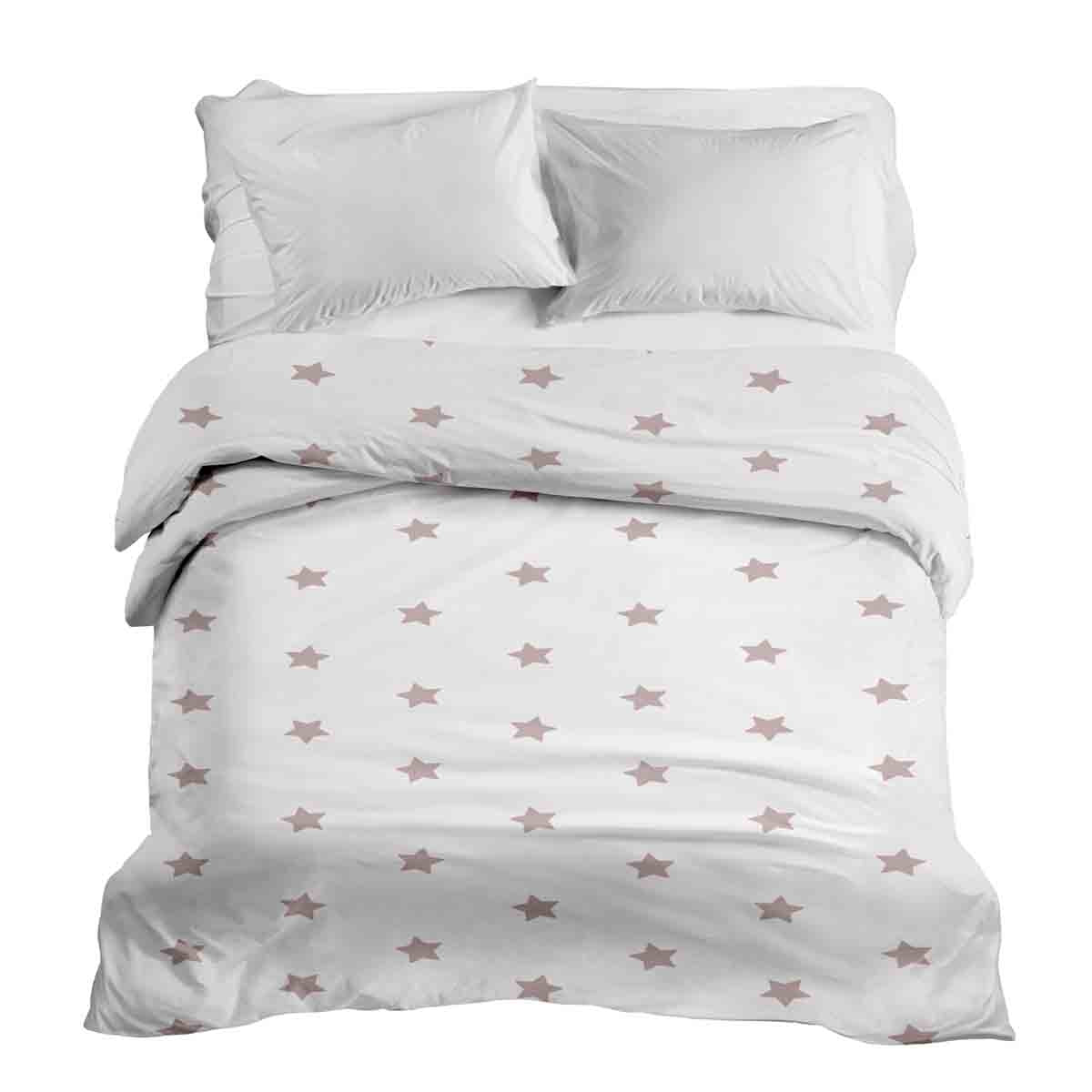 Coperta terapeutica originale - Rivestimento in cotone bianco con stelle rosa