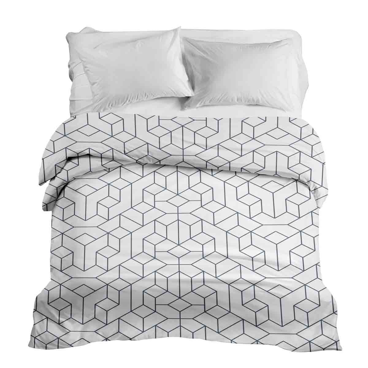 Coperta terapeutica originale - Rivestimento in cotone bianco con motivo nero