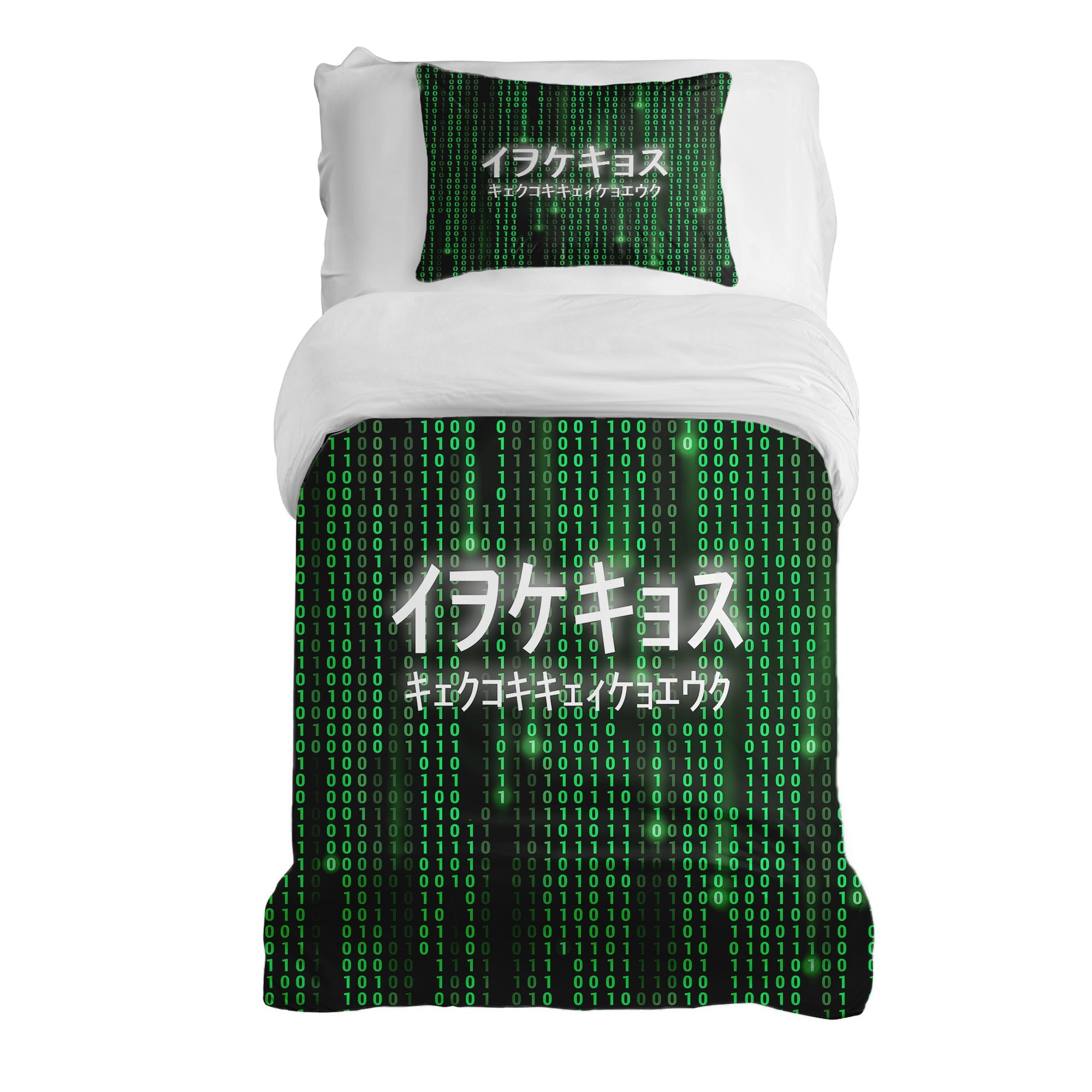 Set di biancheria da letto con coperta terapeutica verde The Matrix