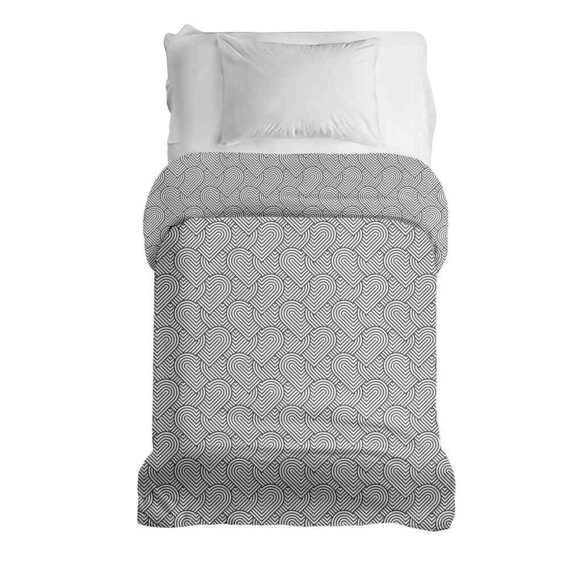 Coperta terapeutica originale - Rivestimento in cotone grigio cuori geometrici
