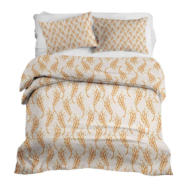 Set di biancheria da letto con coperta terapeutica bianca con grano giallo