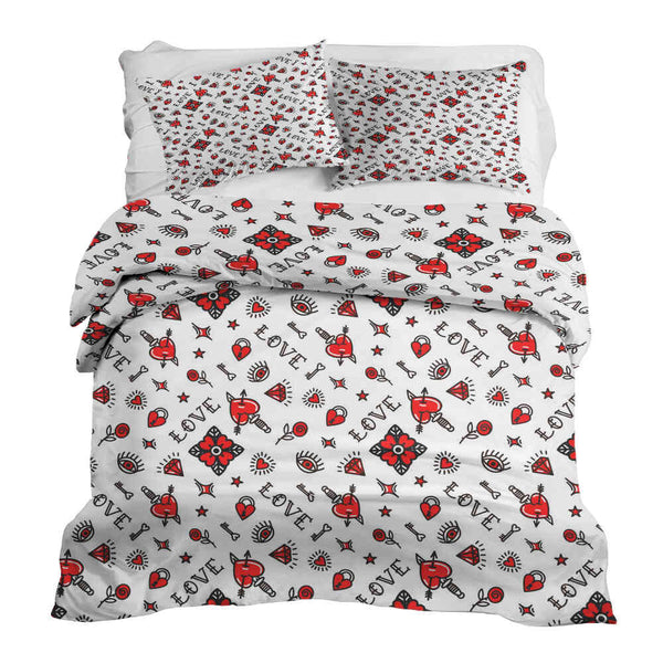 Set di biancheria da letto con coperta terapeutica amore misto