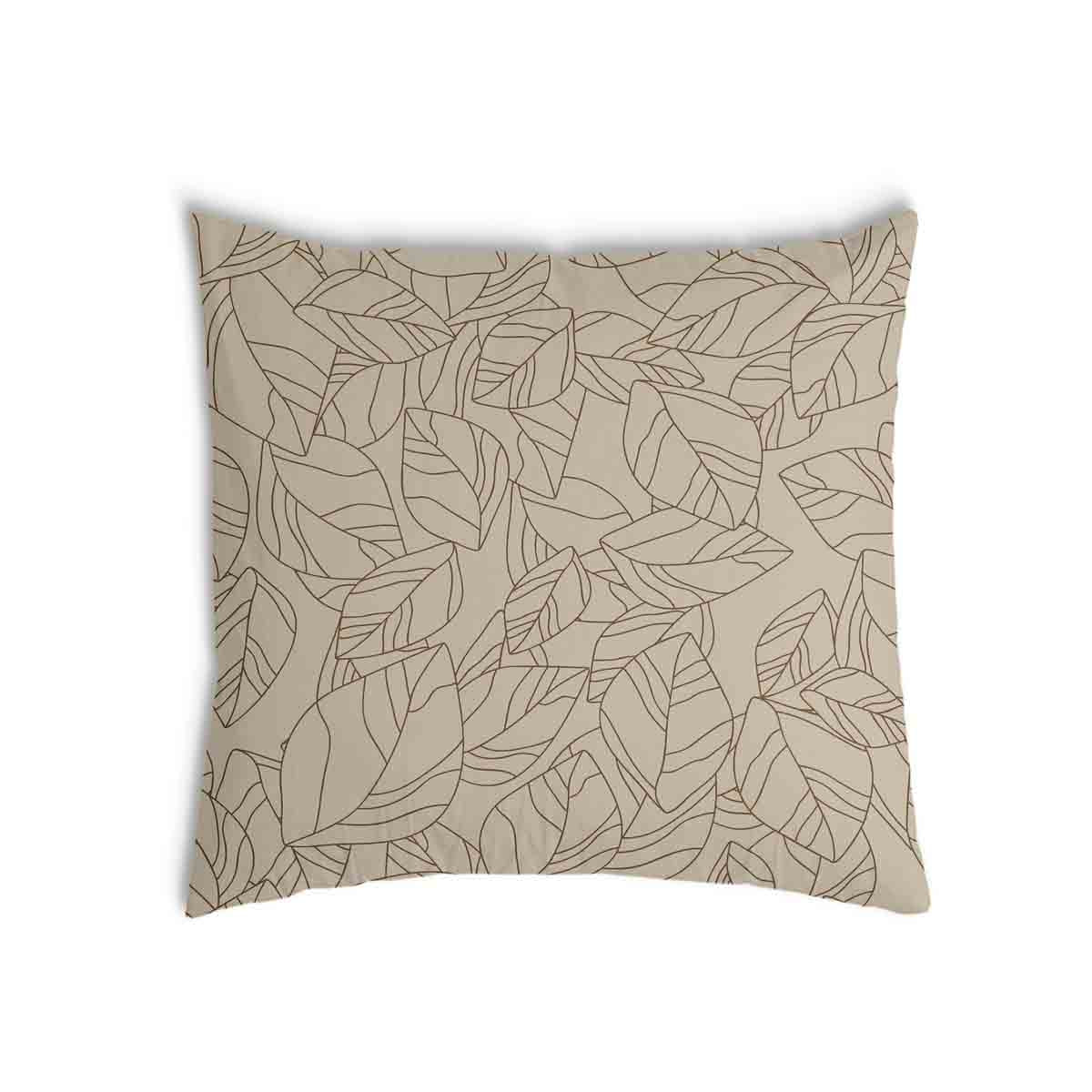 Cuscino sanitario beige con foglia nera