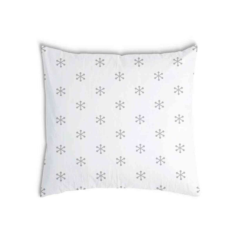 Cuscino sanitario bianco con fiocchi di neve grigi