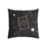 Cuscino sanitario nero con sole, luna e stelle
