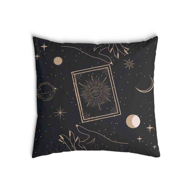 Cuscino sanitario nero con sole, luna e stelle