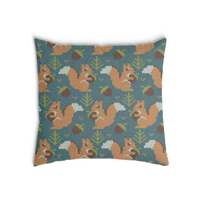 Cuscino salute verde con scoiattolo