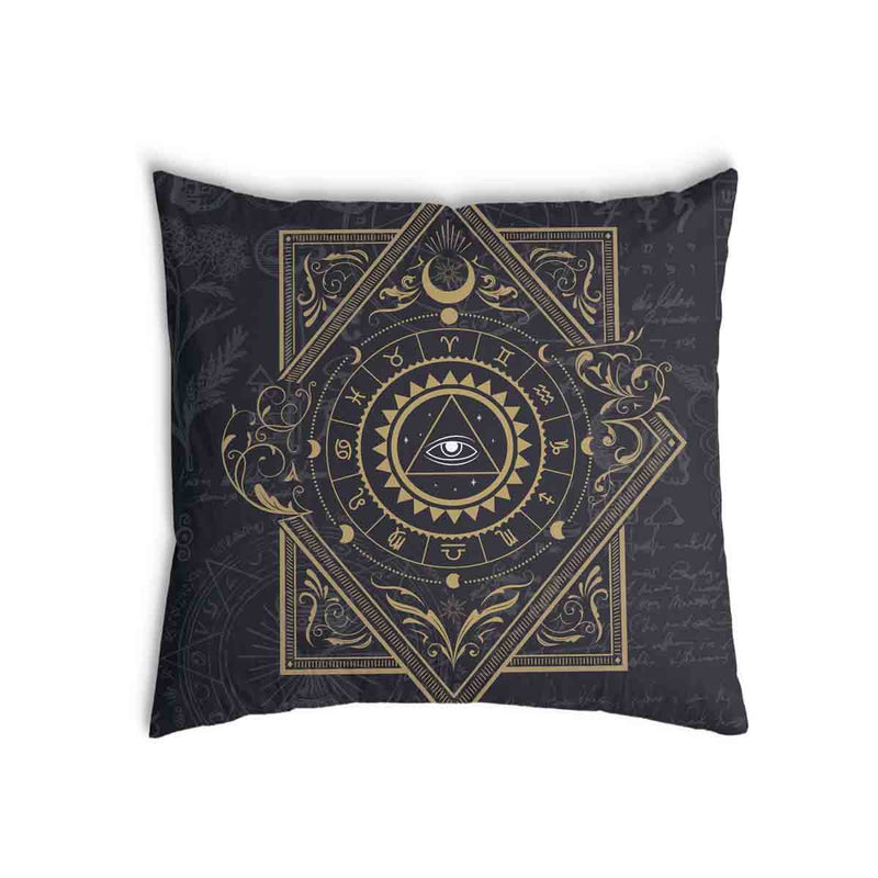 Cuscino salute nero Mandala mistico