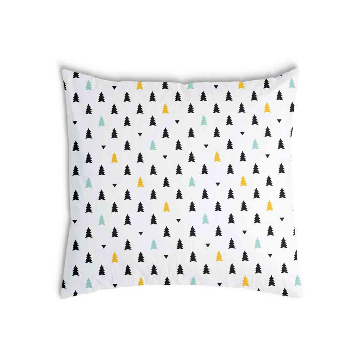 Cuscino salute bianco con piccoli abeti