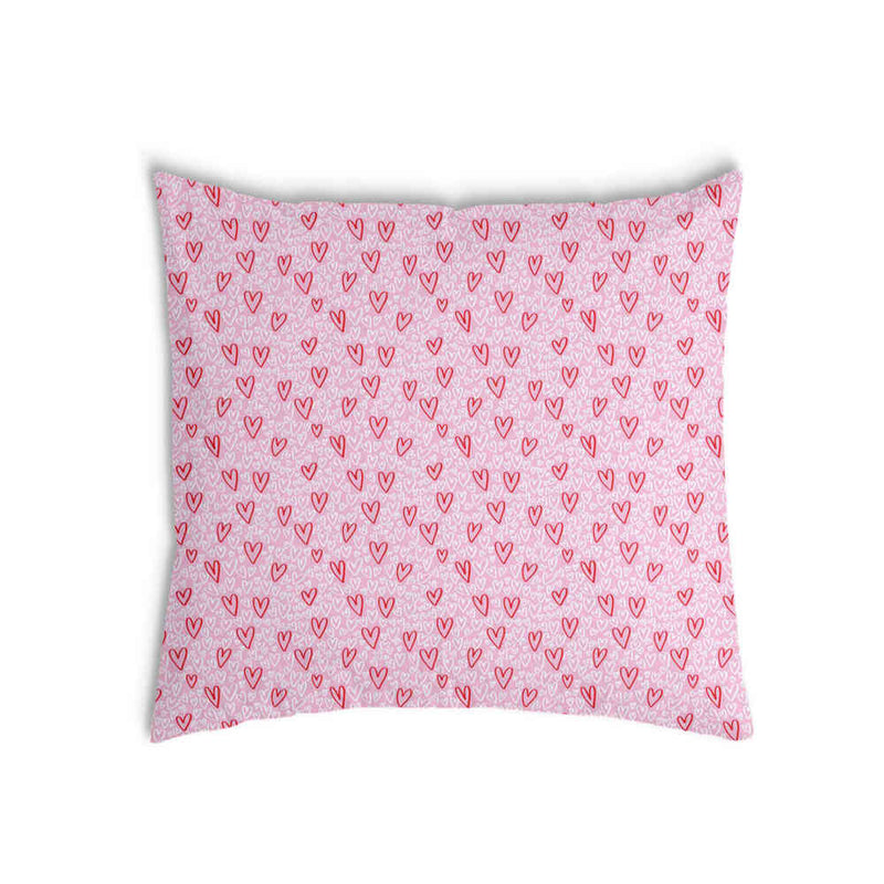 Cuscino salute rosa cuori rossi