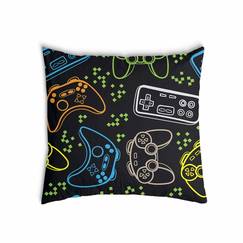Cuscino sanitario nero con console di gioco