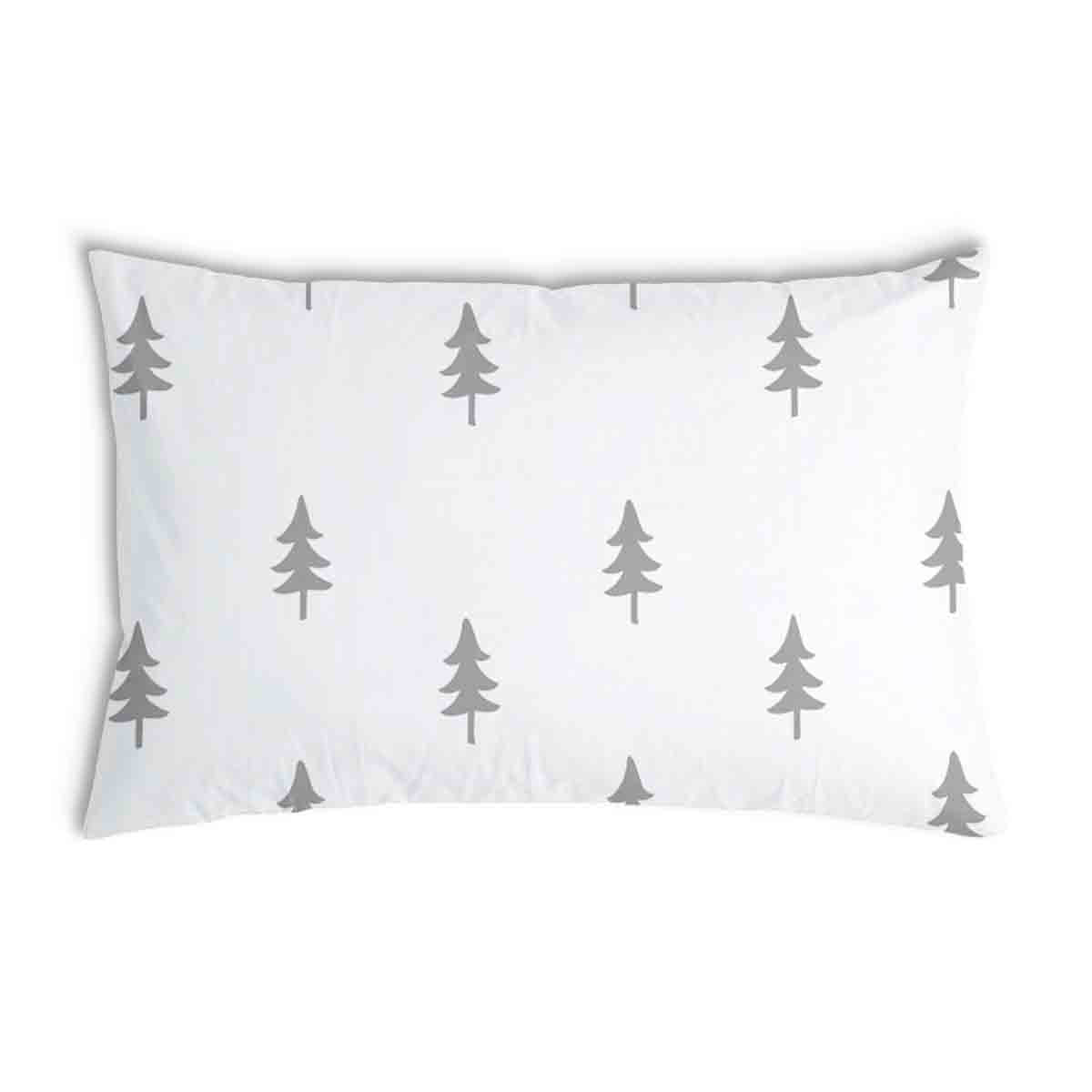 Cuscino sanitario bianco con abeti grigi