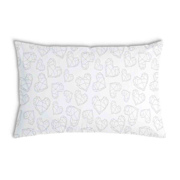 Cuscino salute bianco con cuori geometrici