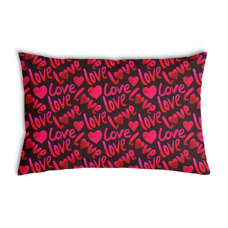Cuscino salute nero con scritta Love