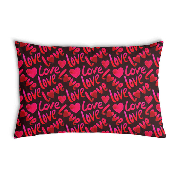 Cuscino salute nero con scritta Love