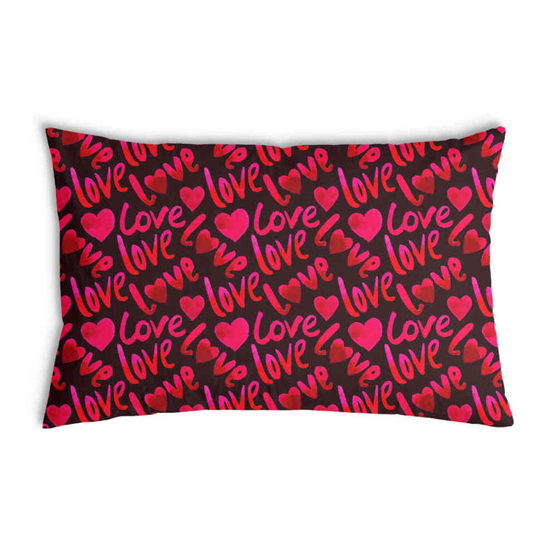 Cuscino salute nero con scritta Love