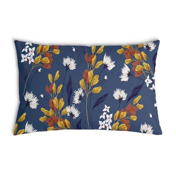 Cuscino sanitario blu con mazzo di fiori