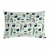 Cuscino salute verde chiaro con sushi