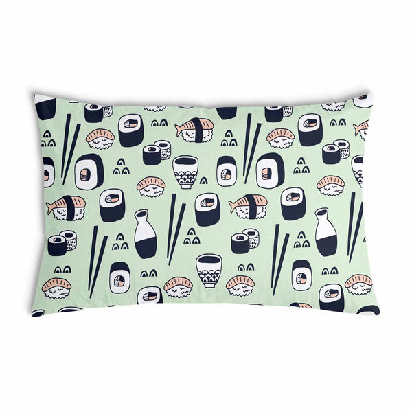 Cuscino salute verde chiaro con sushi