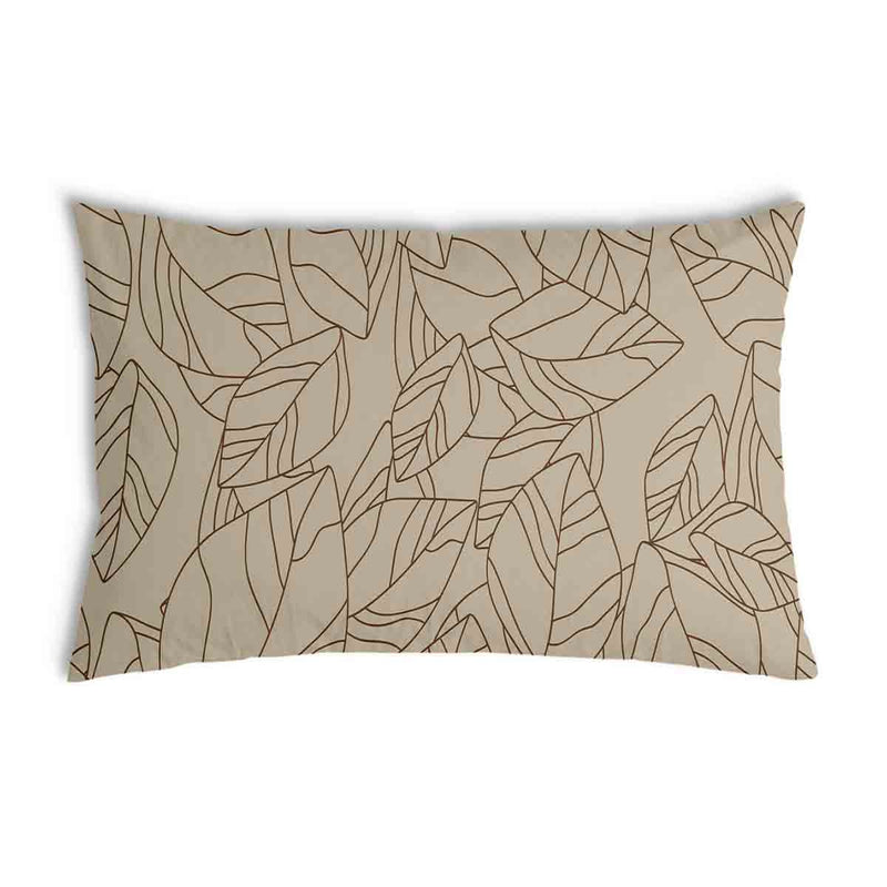 Cuscino per la salute beige con foglia nera